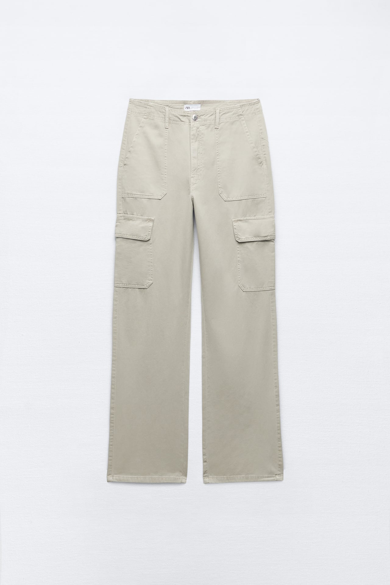 High-Rise Straight-Fit TRF Cargo Trousers