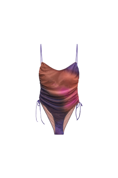 Printed Tulle Swimsuit