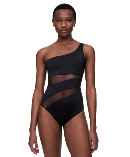 Black Asymmetric Swimsuit